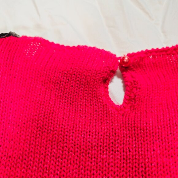 Victory Harbour 1990's Hand Embellished Holiday Sweater Red Large runs BIG - Picture 7 of 8